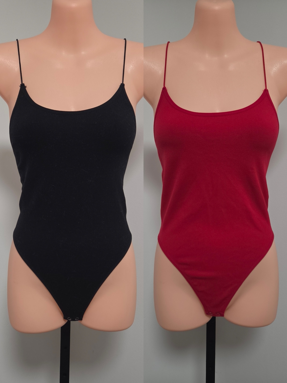 Forever 21 Black & Red Seamless Bodysuits (Bundle)